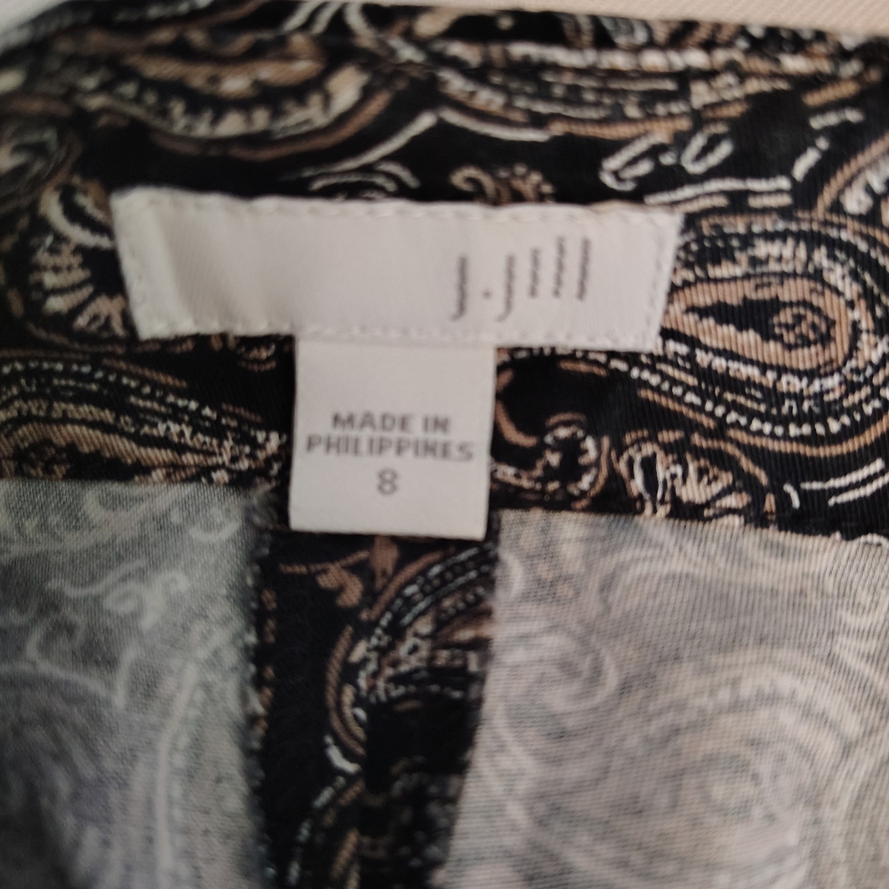 J. Jill Black and Cream Paisley Pants - Picture 3 of 4